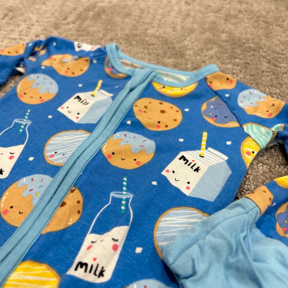 Little Sleepies Blue Milk & Cookies zippy - Picture 6 of 10